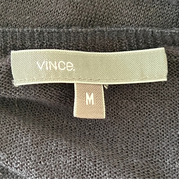 Vince linen sweater navy blue lightweight sheer M - Picture 5 of 7